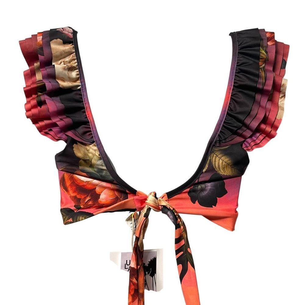 NWT AGUA BENDITA Shade Arielle Eda Ruffle Bikini Top L - Picture 5 of 6